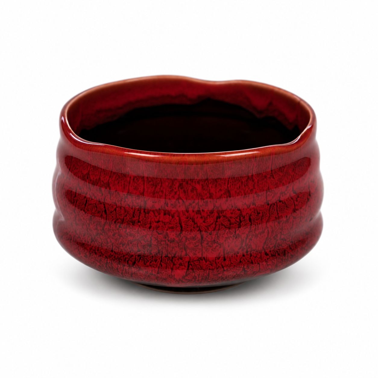 Chawan Akane — karminowa ceramiczna czarka do matchy